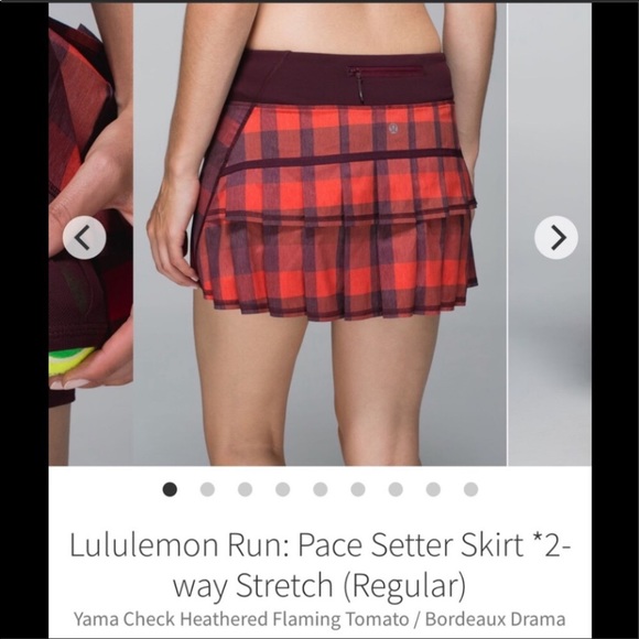 🆕 Lululemon Pace Setter Skirt RARE Red Buffalo Check Yama Plaid New w tags Sz 4 - Picture 1 of 15